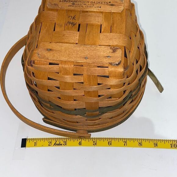 Longaberger Christmas Collection 1994 Edition Jingle Bell Woven Wooden Basket - Picture 12 of 13
